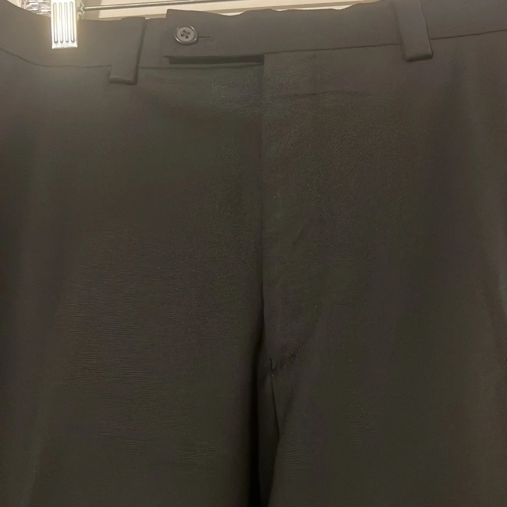 Calvin Klein mens black flat front trousers